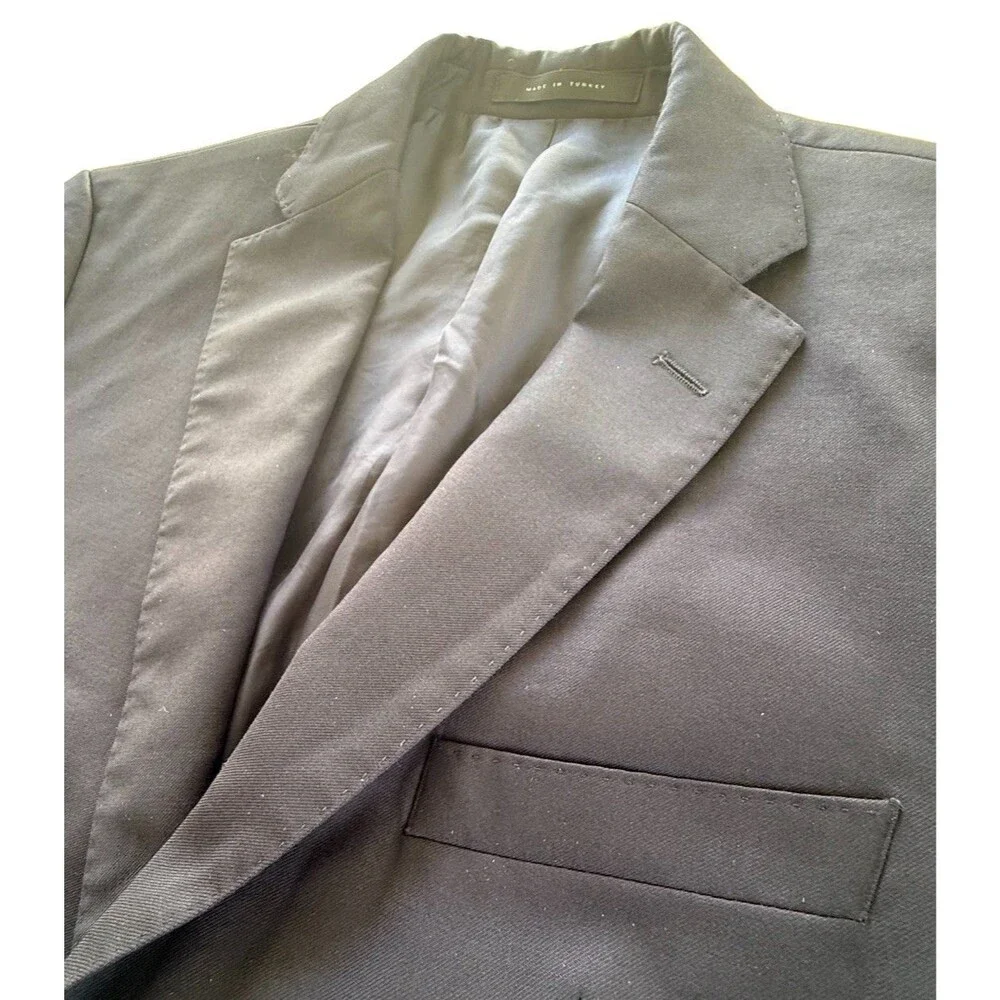 Hugo Boss Navy Wool Blazer Men 36S REDA Super-100 2 Button Classic Preppy GUC